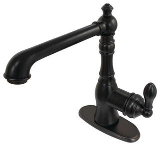 Single-Handle Bathroom Faucet, Push Pop-Up, Oil Rubbed Bronze