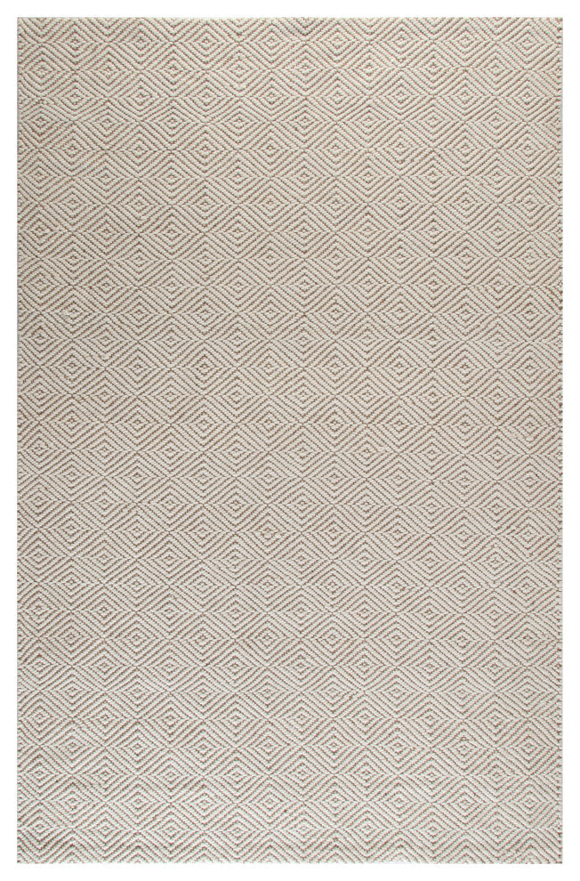 8' x 10' Chillon Natural and Wool Diamond Rectangle Area Rug