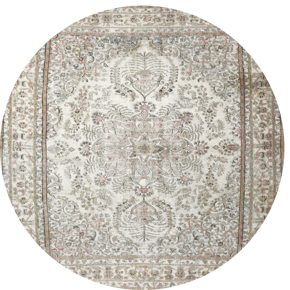 Ahgly Company Indoor Round Traditional Area Rugs, 4' Round
