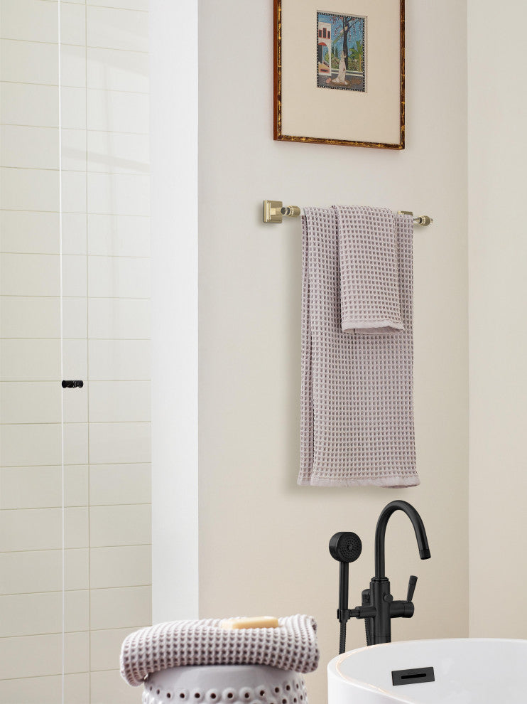 Amerock Glacio Contemporary Towel Bar, Clear/Golden Champagne, 18" Center-to-Cen