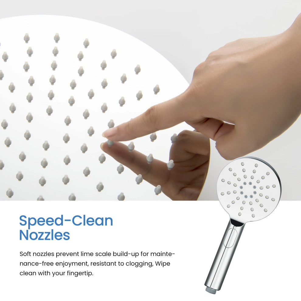 Circular Pressure 3-Function Shower System, Rough-In Valve, Chrome