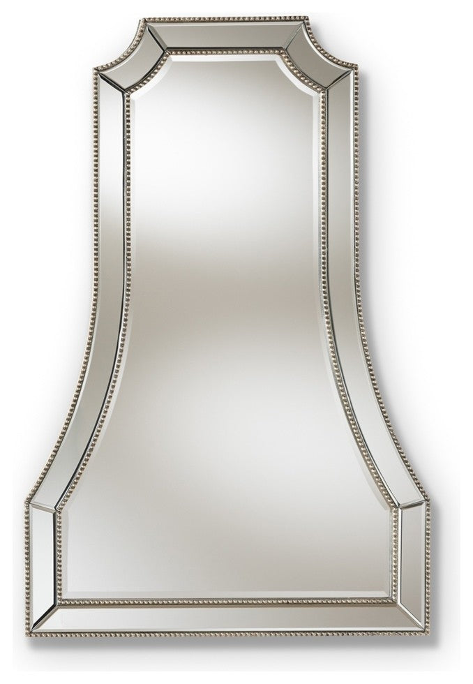 Modern And Contemporary Antique Silver Finished Accent Wall Mirror