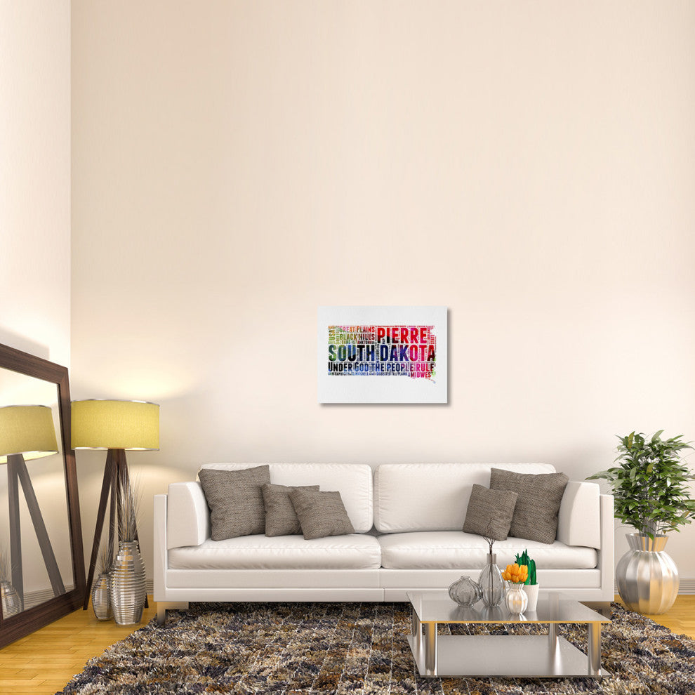 "South Dakota Watercolor Word Cloud" Fine Art Print