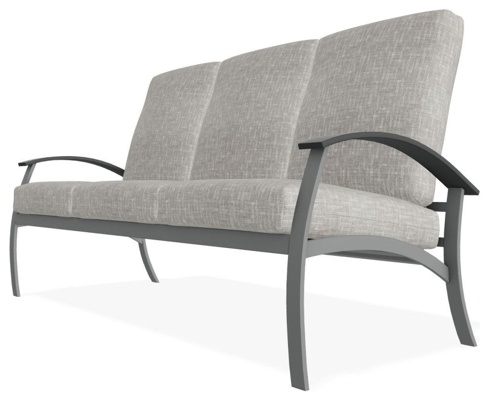 Belle Isle Cushion 3-Seat Outdoor Sofa, Hither Pewter/Graphite