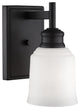 Millennium Lighting Burbank Wall Sconce, Matte Black, Etched White