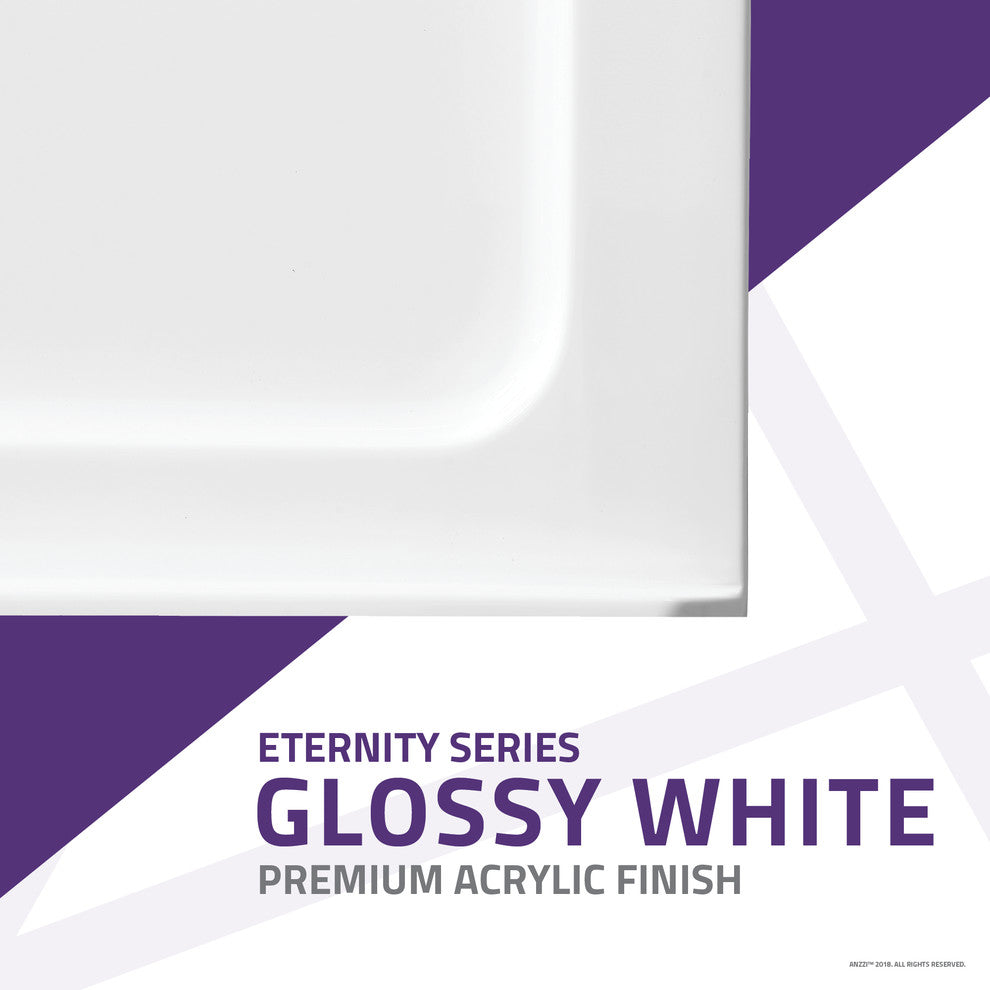ANZZI Eternity Series 38"x38" Double Threshold Shower Base, White
