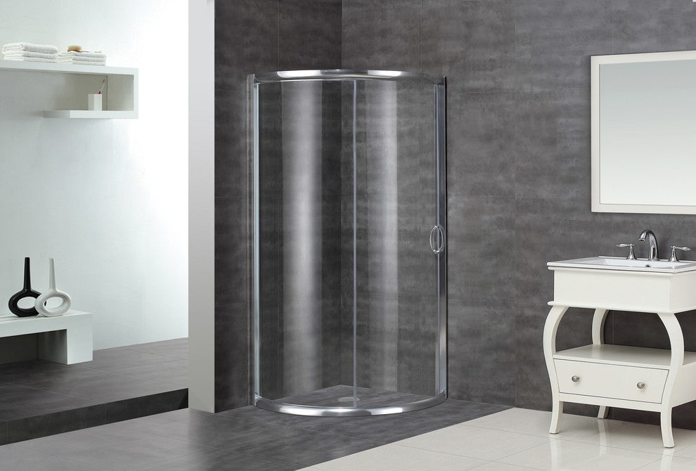 Aston 36"x36 Round Bypass Shower Enclosure, Chrome