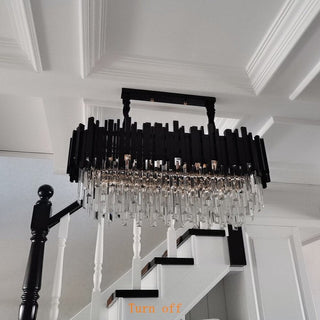 35" Gio Crystal Dining Room Chandelier, Black