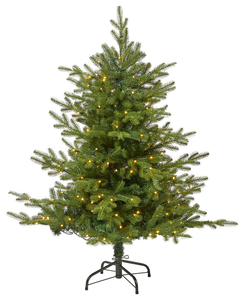 4' Swedish Fir Faux Xmas Tree With 160 Warm White Lights & 403 Bendable Branches