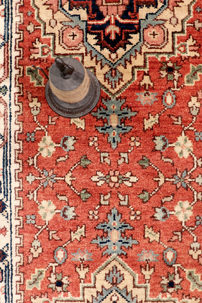 Pasargad Home Serapi Collection Hand-Knotted Rust Wool Area Rug, 2'8"x19'8"