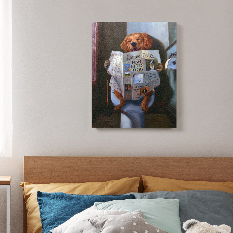 "Dog Gone Funny" Dog Wall Art, Graphic Art Print on Wrapped Canvas