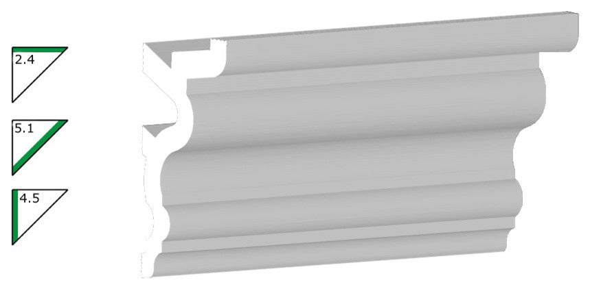 Creative Crown | 56' Of 4.5" Style 4 Foam Crown Molding 8' With Precut Corners