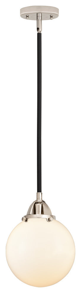 Beacon Mini Pendant, Black Polished Nickel, Matte White, Matte White
