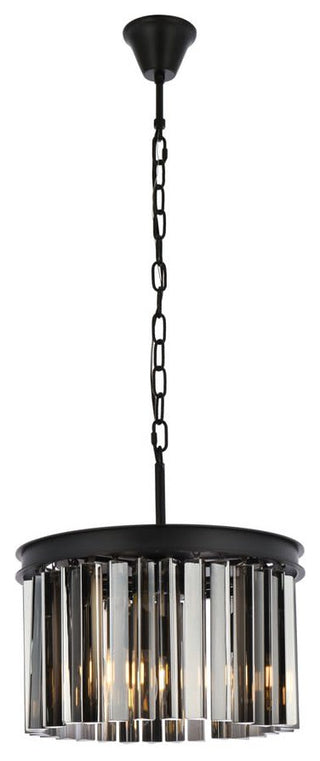 Elegant Lighting 1208D16-SS/RC Sydney 3 Light 16"W Crystal - Polished Nickel