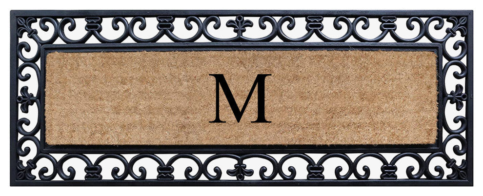 First Impression Hand Crafted Myla Monogrammed Large Entry Doormat, 18"x48", M