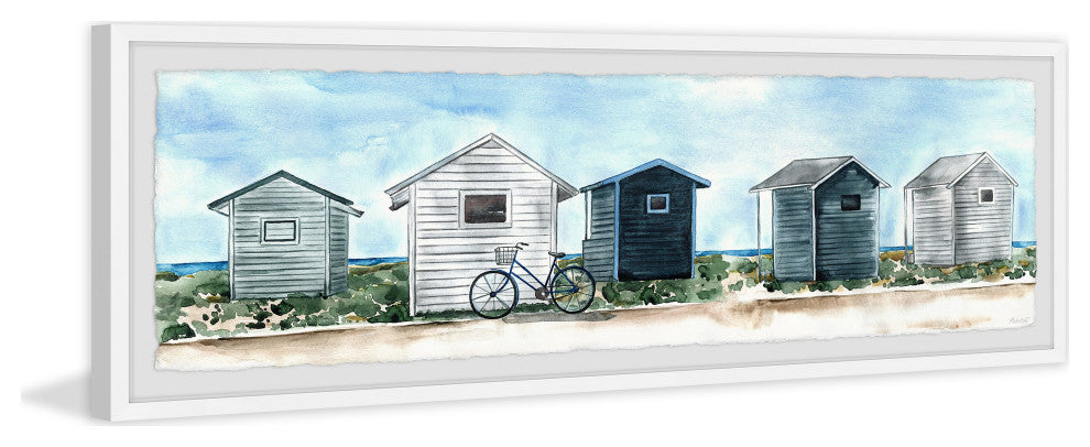 "Find Me by the Sea" Framed Painting Print, 30x10