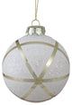 4". Gilded Christmas Geometric Glass Christmas Ball Ornament, Gold