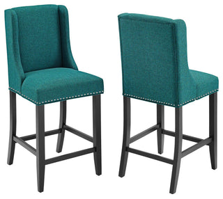 Baron Counter Stool Upholstered Fabric Set of 2 EEI-4016-TEA
