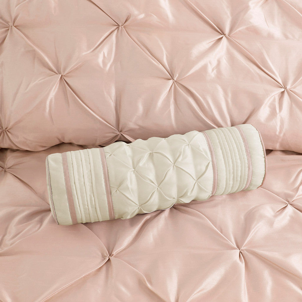 Madison Park Laurel 7 Piece Tufted Comforter Set in Blush
