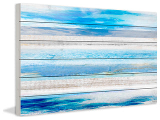 "Baia Azul" Print on White Wood, 60"x40"