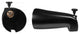 Nose Diverter 5.5" Tub Spout In Polished Nickel, Powder Coated Flat Black