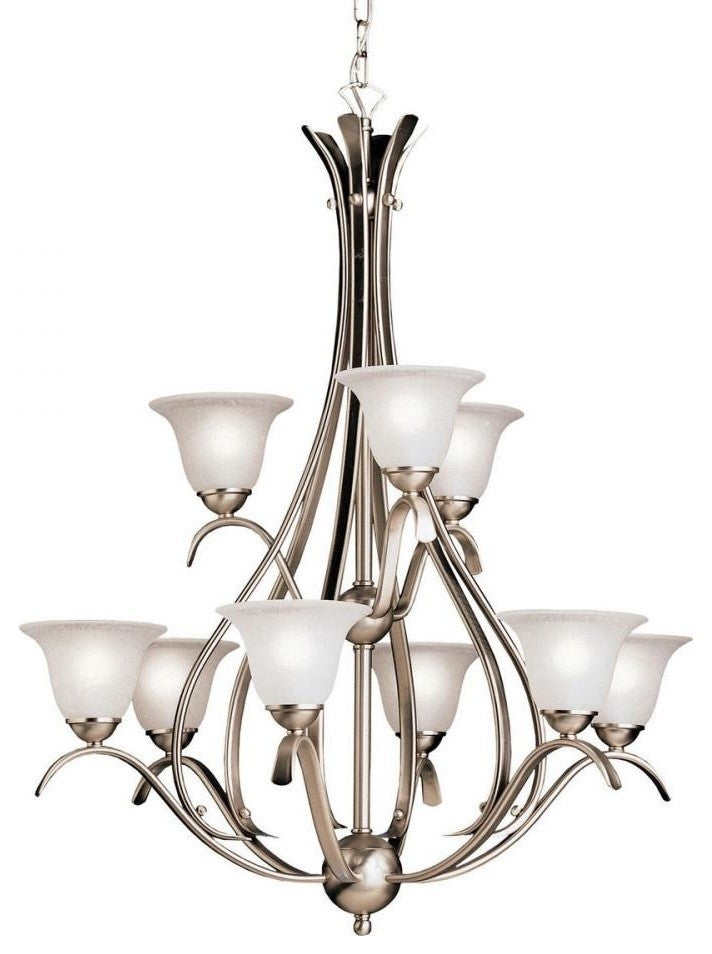 Chandelier 9-Light, Brushed Nickel