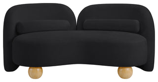Daphne Upholstered Chair/Loveseat/Sofa, Black, Chenille Fabric, Loveseat