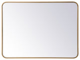 Ellis Soft Corner Metal Rectangular Mirror, Brass, 27" x 36"