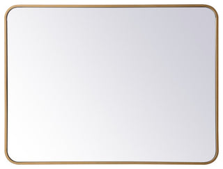 Ellis Soft Corner Metal Rectangular Mirror, Brass, 27" x 36"