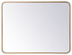 Ellis Soft Corner Metal Rectangular Mirror, Brass, 27"x36"