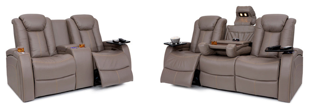 Seatcraft Republic Home Theater Seating, Light Gray, Sofa and Loveseat
