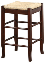 24" square rush cntr stool [cappuccino]