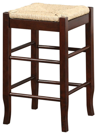 24" square rush cntr stool [cappuccino]