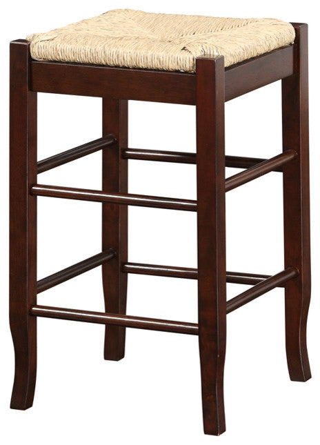 24" square rush cntr stool [cappuccino]