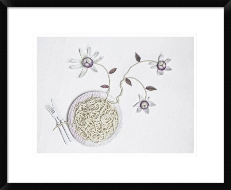 "Bucatini With onion" Framed Digital Print by Dimitar Lazarov, 24x20"