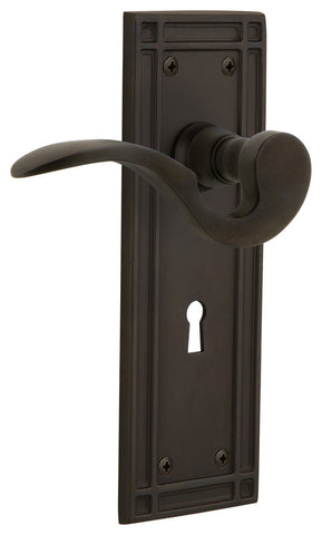 Mission Plate With Keyhole Manor Lever, Oil-Rubbed Bronze, Privacy, Non-Handed