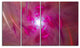 Pink Fractal Whirlpool Design, Abstract Wall Art Canvas, 48"x28", 4 Panels