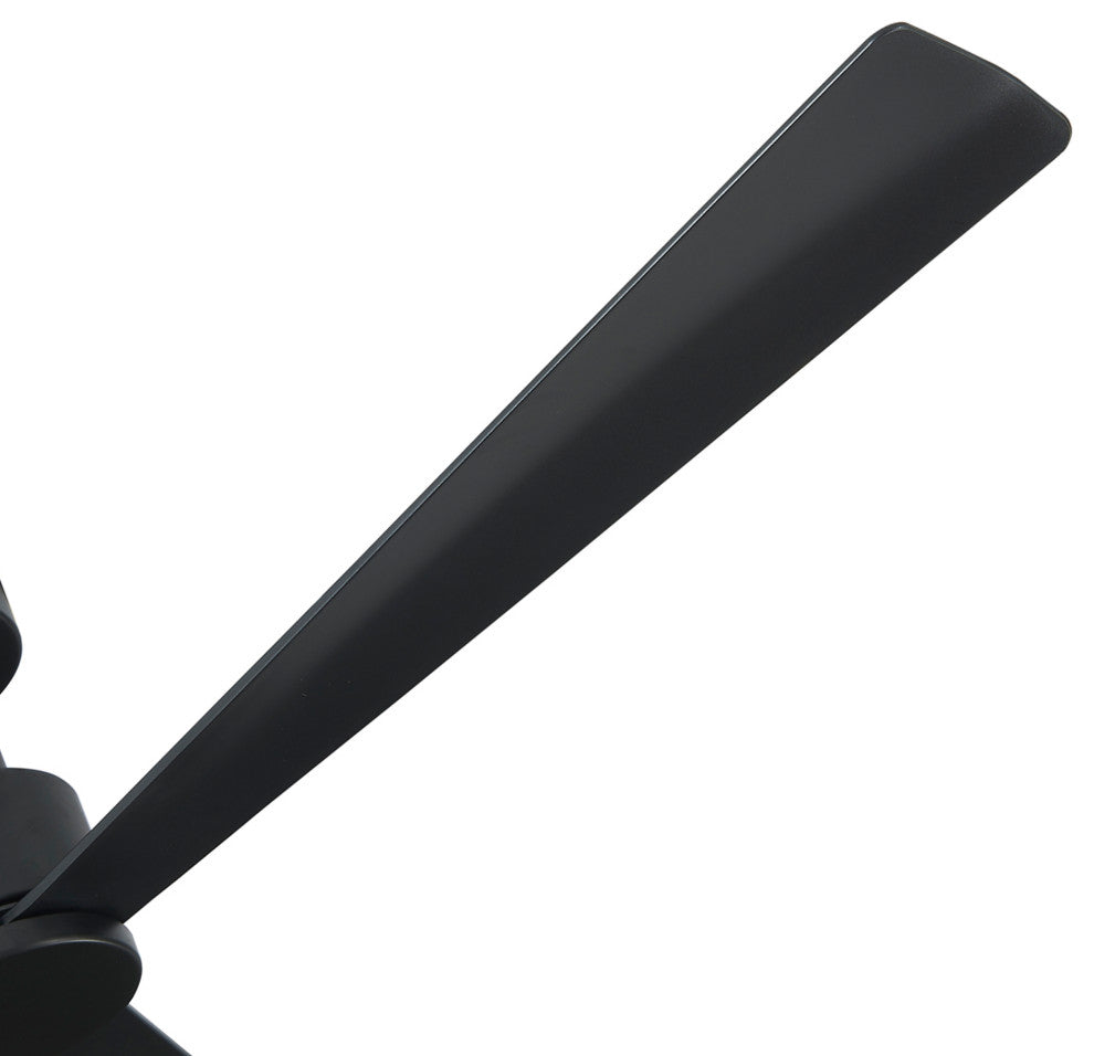 52 in. Modern Ceiling Fan with Reversible DC Motor,Six Speeds,Black