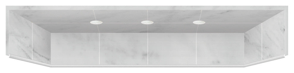 63.5"x37.75" Solid Surface ADA Shower Dome, White Carrara