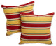 Blazing Needles 17" Outdoor Knife Edge Throw Pillows, Set of 2, Haliwell Multi
