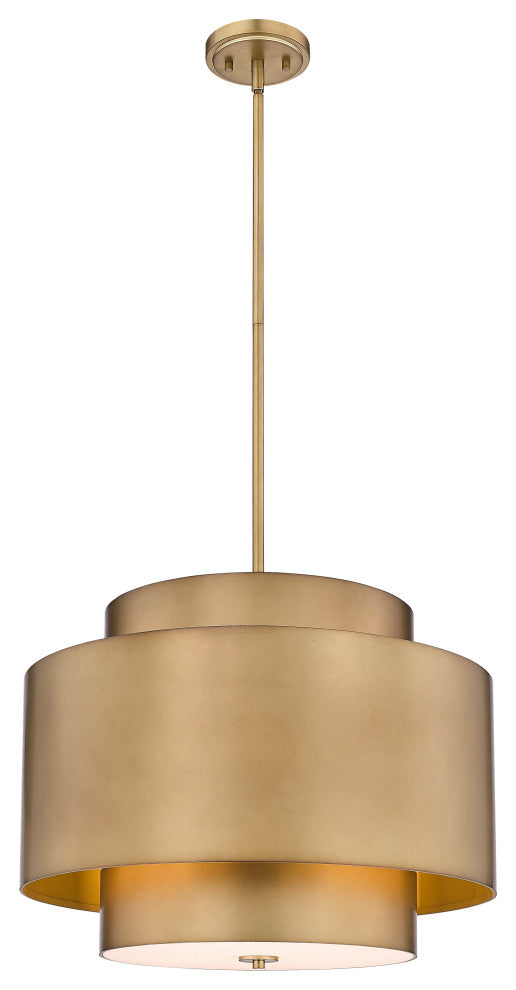 Zlite 739P24-RB 3-Light Pendant, Rubbed Brass