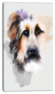 Sad Dog Watercolor Illustration, Animal Canvas Art Print, 16"x32"
