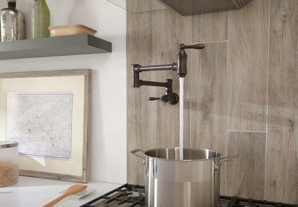 Delta Traditional Wall Mount Pot Filler, Venetian Bronze, 1177LF-RB