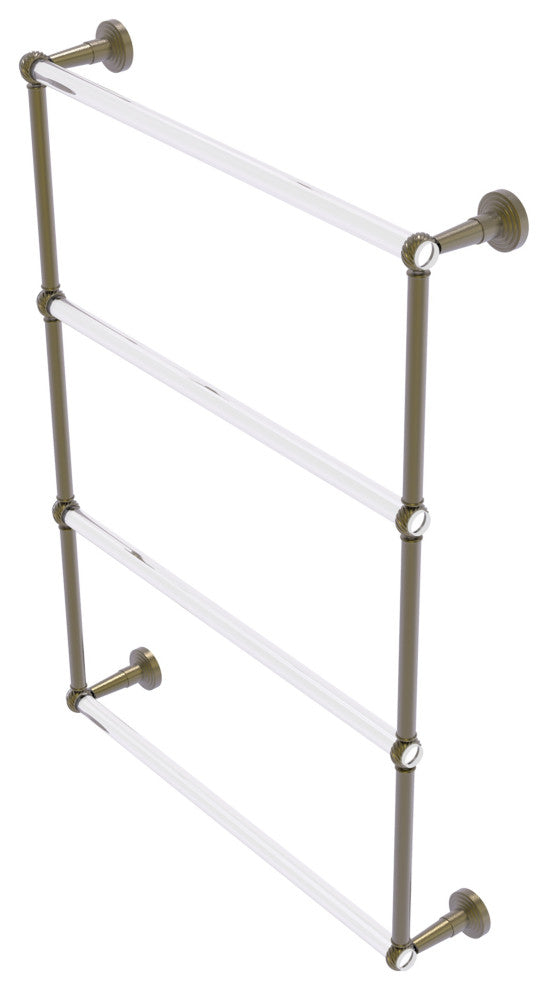 Pacific Beach 4 Tier 24" Ladder Towel Bar with Twist Accents, Antique Brass