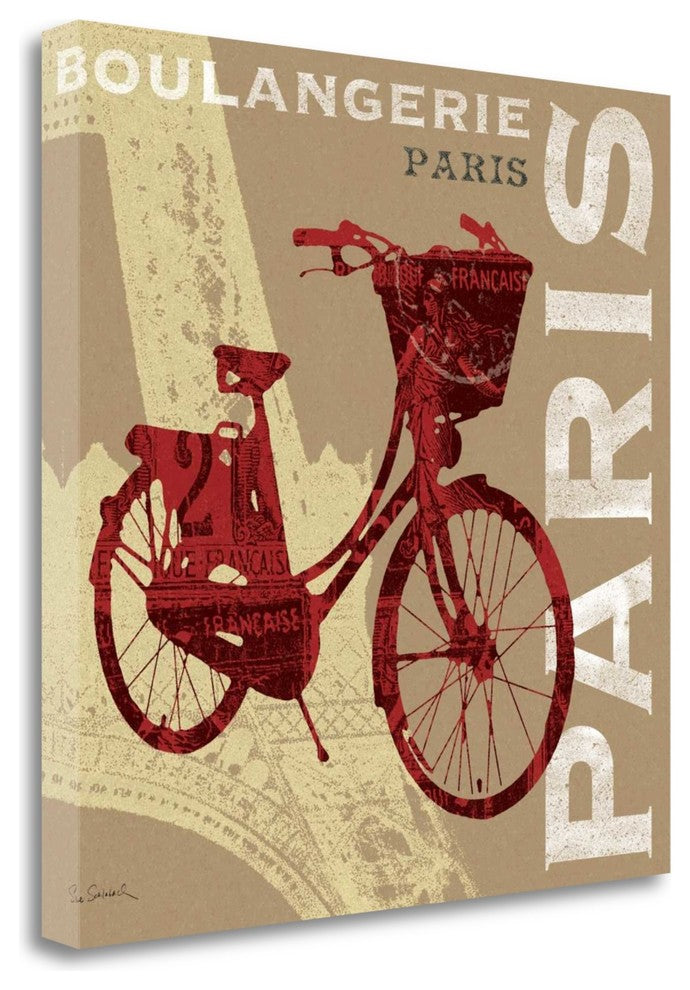 "Cycling In Paris" By Sue Schlabach, Giclee Print on Gallery Wrap Canvas