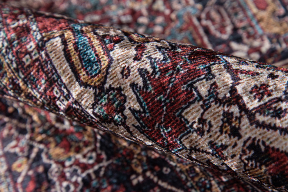 Momeni Karachi Polyester Burgundy Area Rug 6'x9'