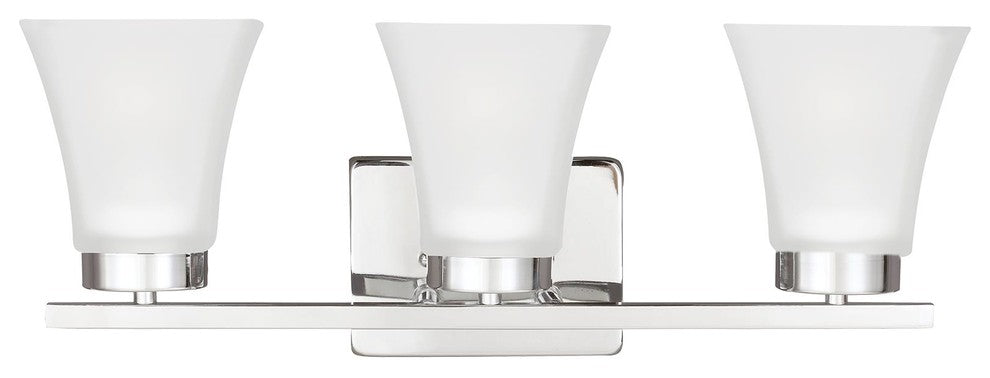 Generation Lighting Lighting 3-Light Bayfield Sconce, Chrome, A19/100w