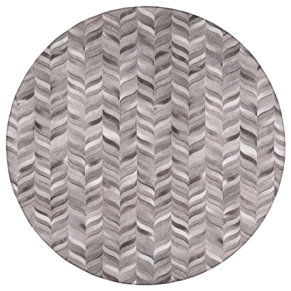 Indoor/Outdoor Stetson SS11 Flannel Machine Washable 8' x 8' Round Rug