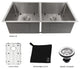 ZLINE Undermount Double Bowl Sink in Stainless Steel with Bottom Grid