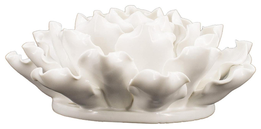 Cream Exaggerated 6" Ceramic Flower Wall Art